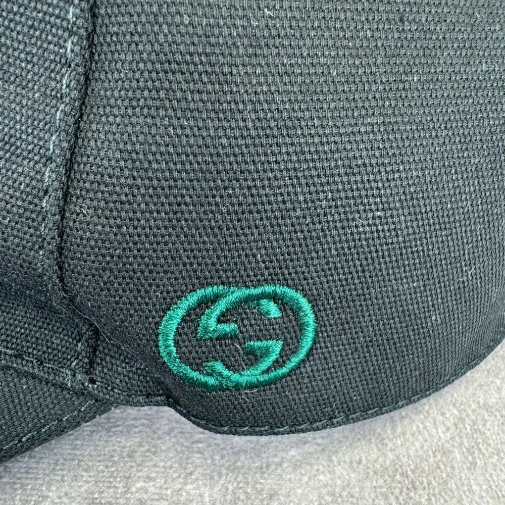 Authentic Gucci Gg Interlocking Logo Black Baseball Cap Hat